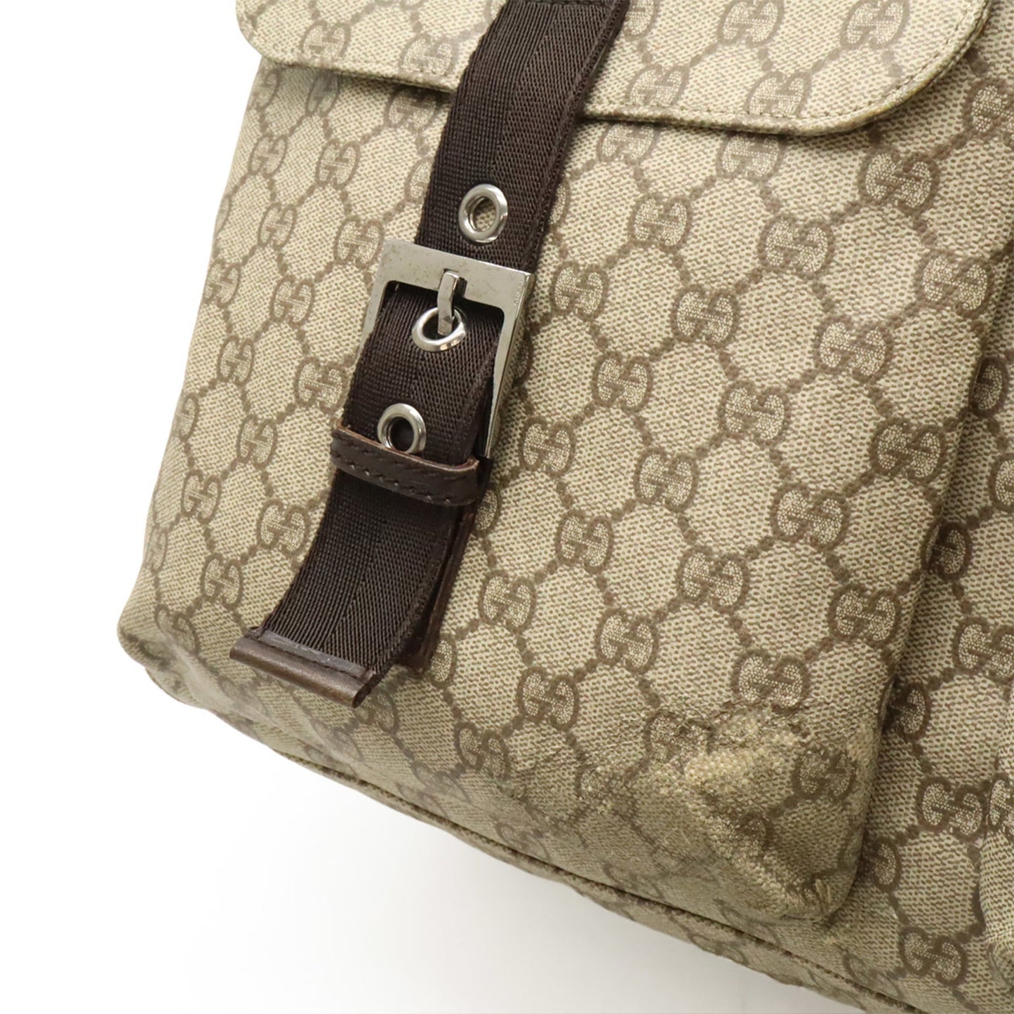 Gucci Beige Dark Brown Pvc Leather Boston Bag Tote Bag ( )