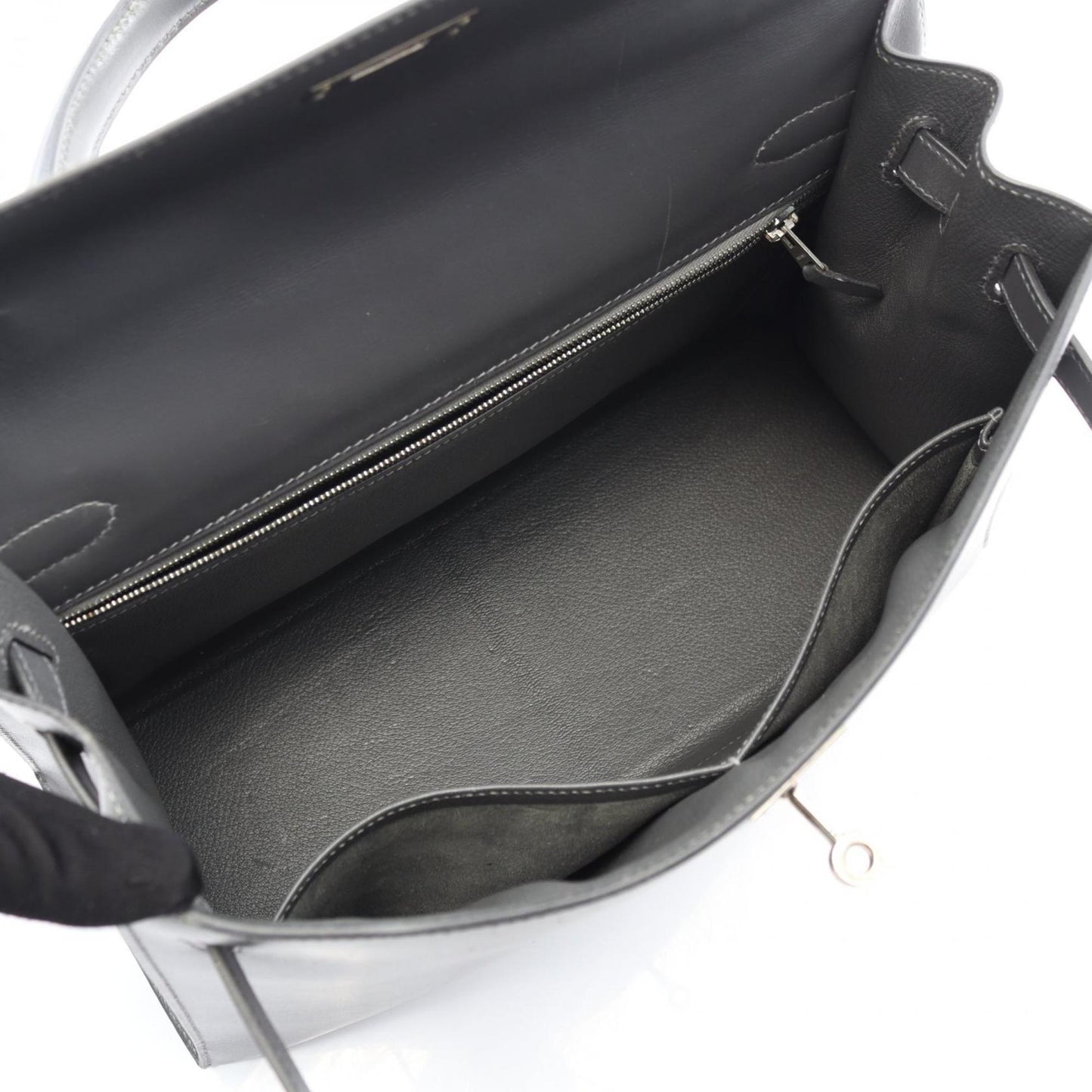 Hermes Gray Tadelakt Leather Handbag ( )