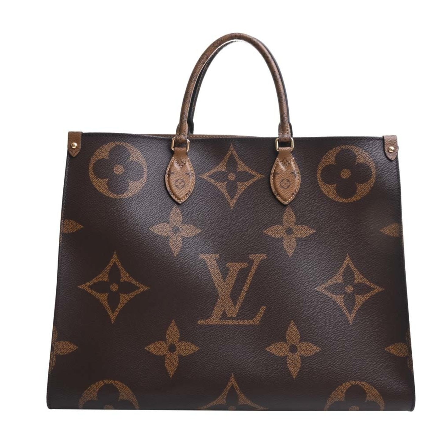 LOUIS VUITTON Giant Monogram Reverse On the Go GM Tote Bag Brown Women's
