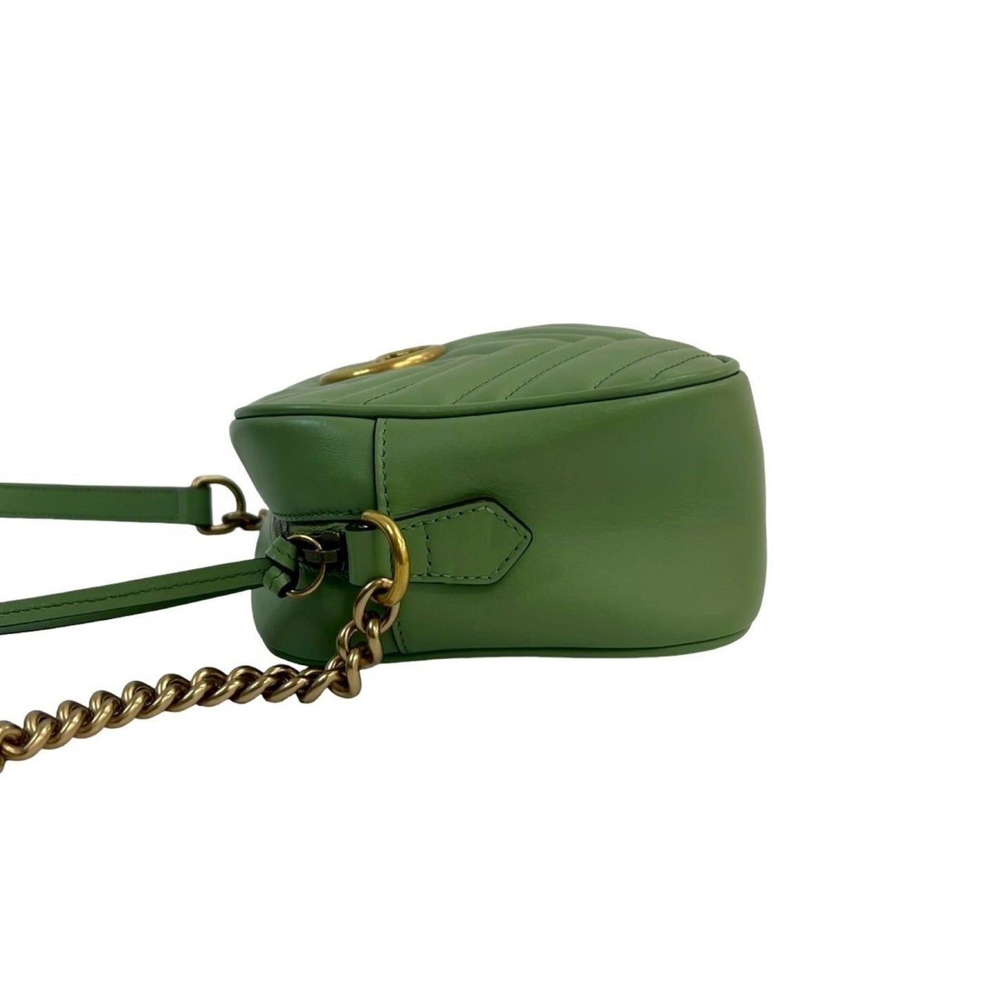 Gucci Green Leather Pochette Shoulder Bag ( )