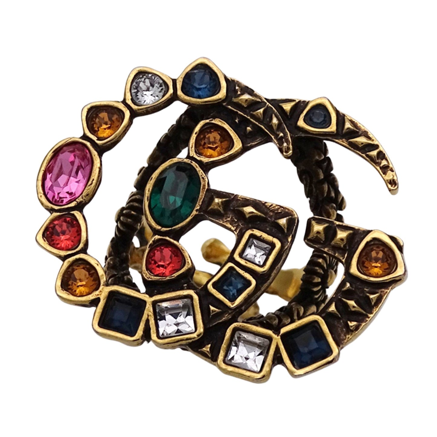 Gucci Gold Multi-Color Metal Band Ring ( )