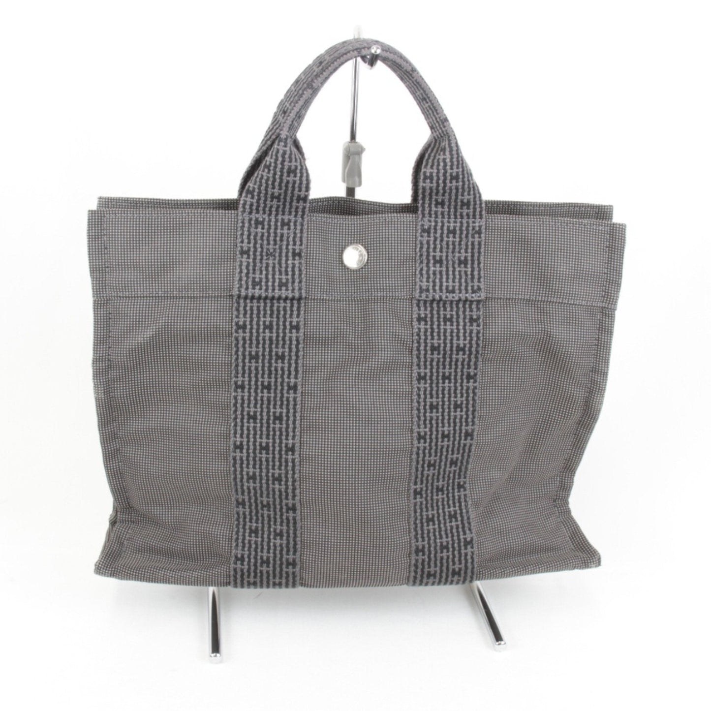 Hermes Gray Canvas Handbag ( )