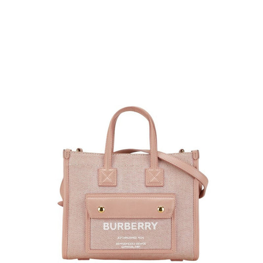 Burberry Pink Canvas Shoulder Bag Tote Bag ( )