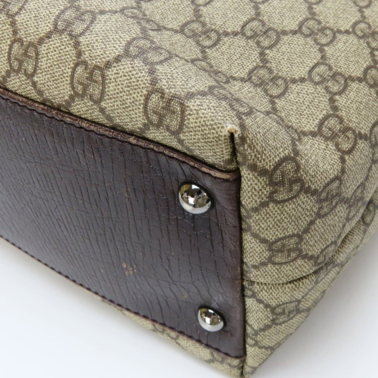 Gucci Beige Brown Gg Supreme Leather Tote Bag ( )