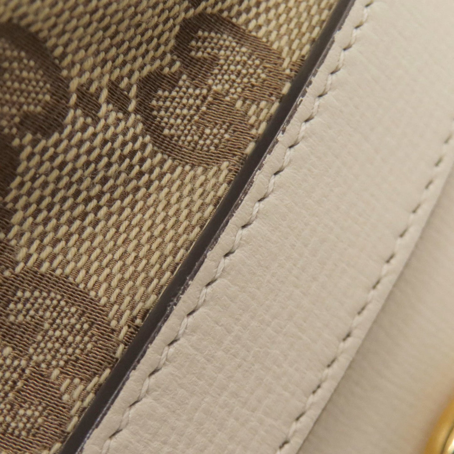Gucci Horsebit Brown White Gg Canvas Shoulder Bag ( )