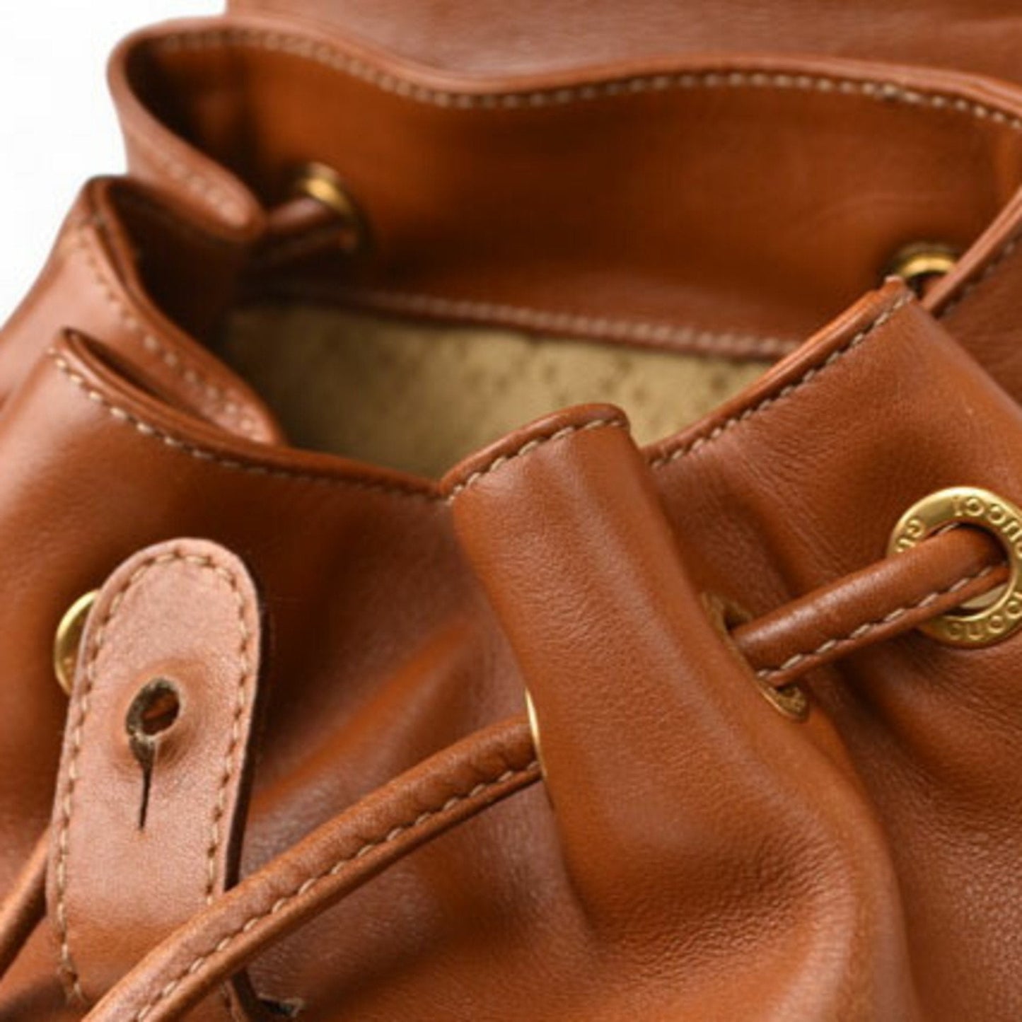 Gucci Brown Leather Backpack ( )
