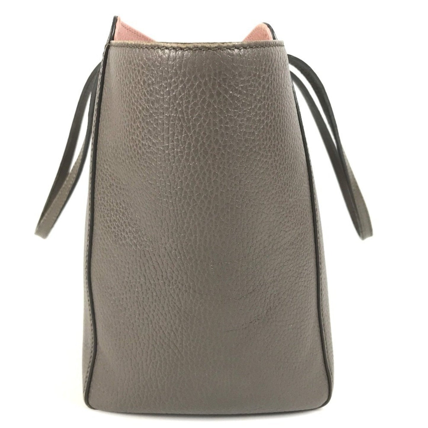 Gucci Gray Pink Leather Shoulder Bag Tote Bag ( )