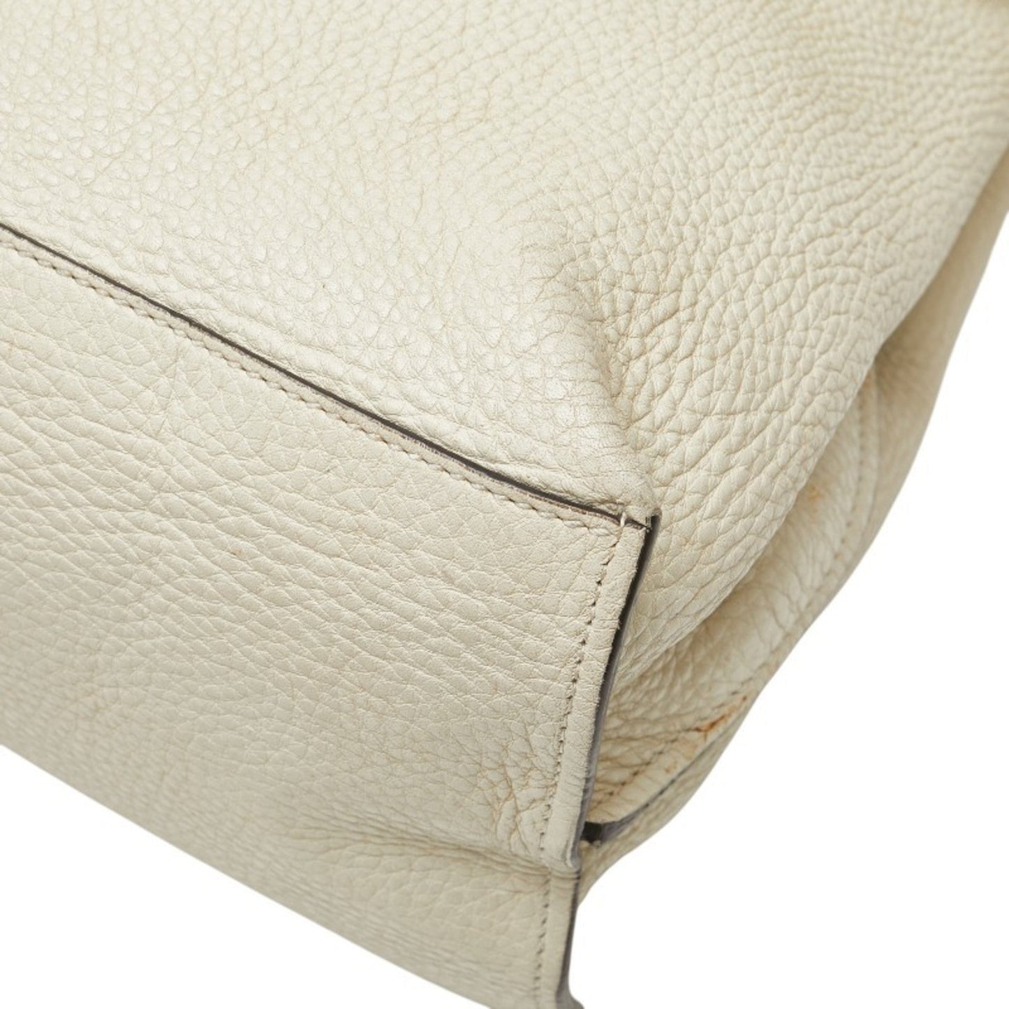 Gucci White Leather Shoulder Bag Tote Bag ( )