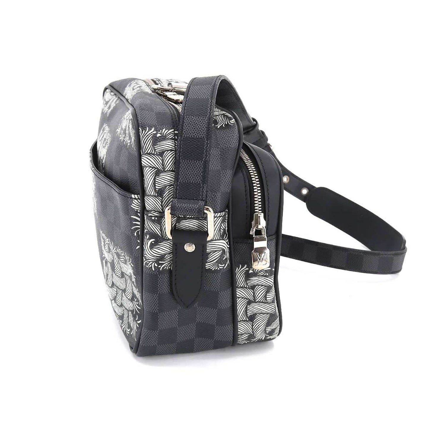 LOUIS VUITTON Damier Graphite Christopher Nemeth Nile PM Shoulder Bag N41572 Silver Hardware Nail