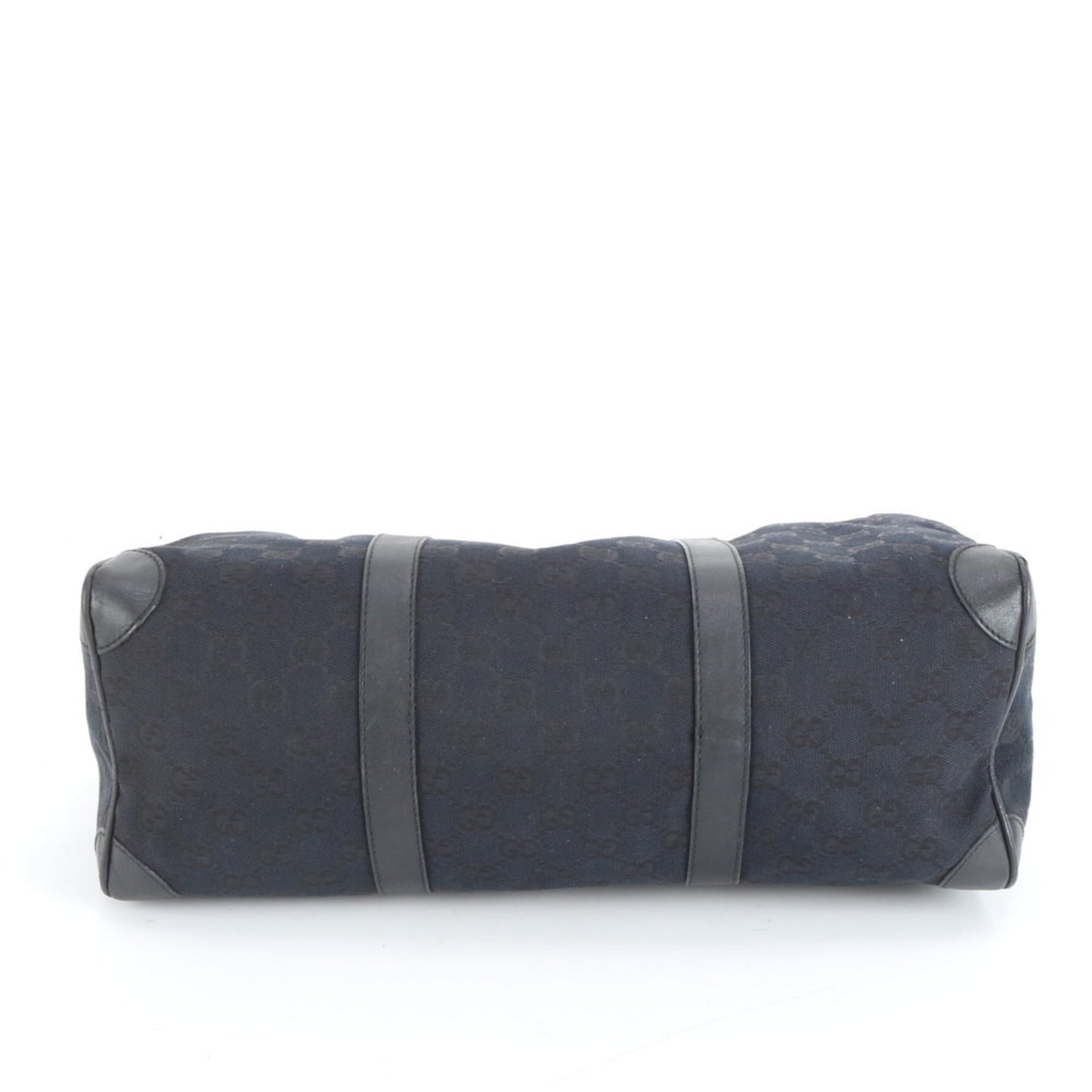 Gucci Black Leather Canvas Tote Bag ( )