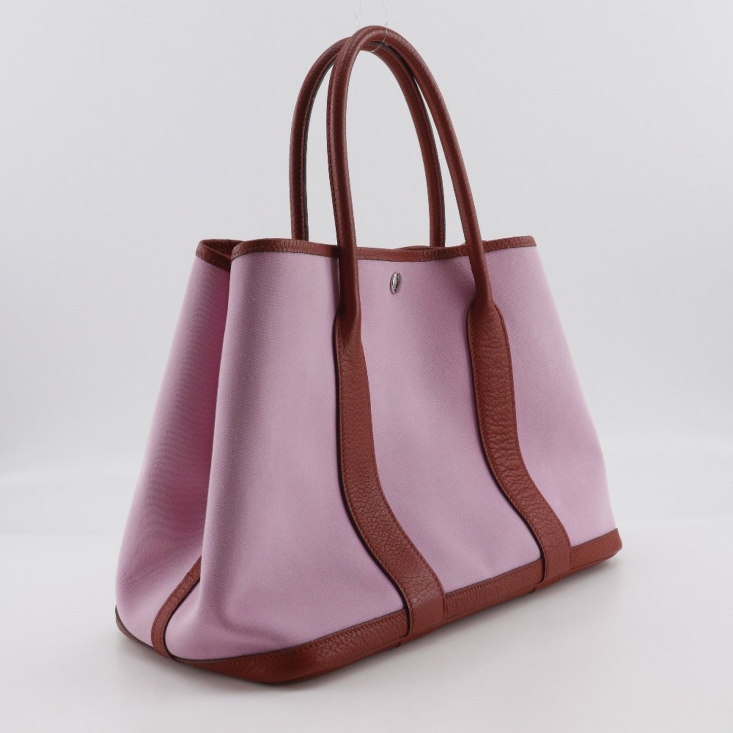 Hermes Pink Red Color Toile Officier Tote Bag ( )