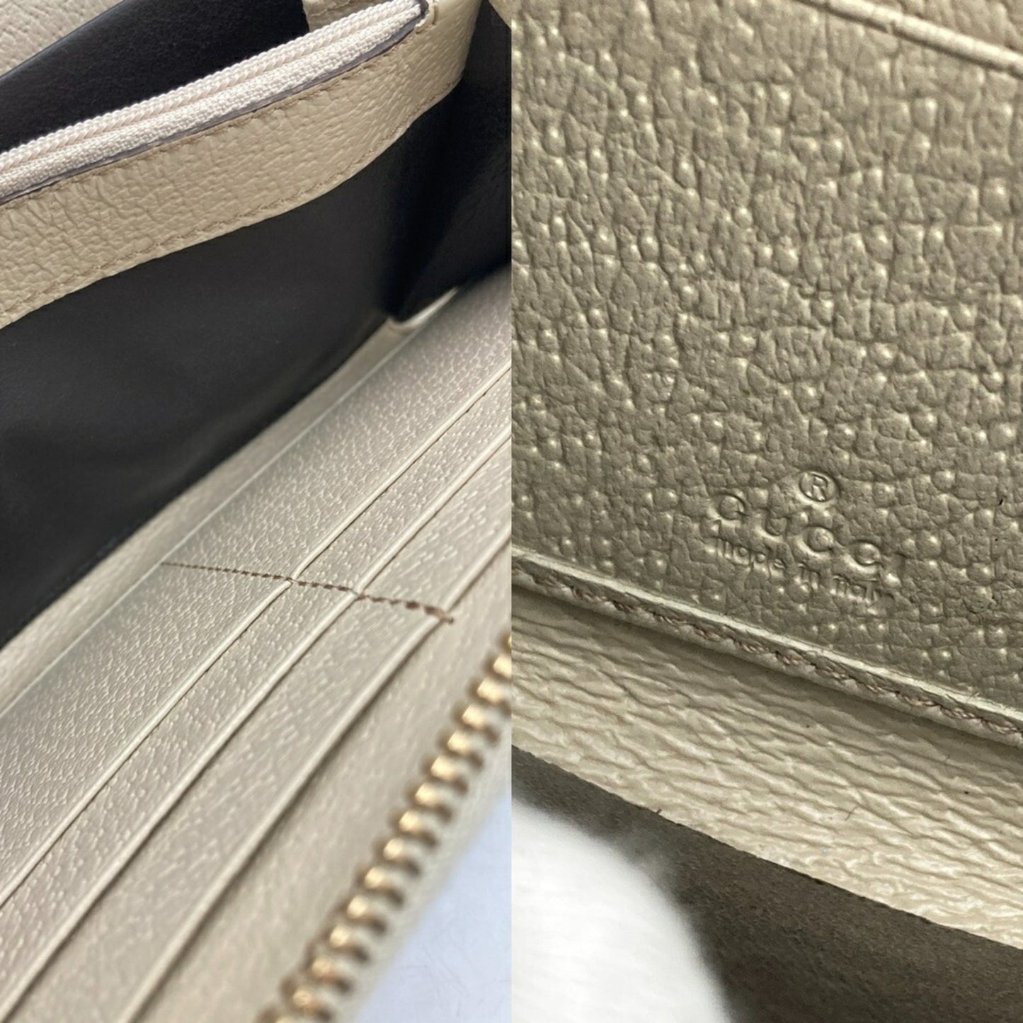 Gucci Beige Canvas Leather Long Wallet (Bi-Fold) ( )