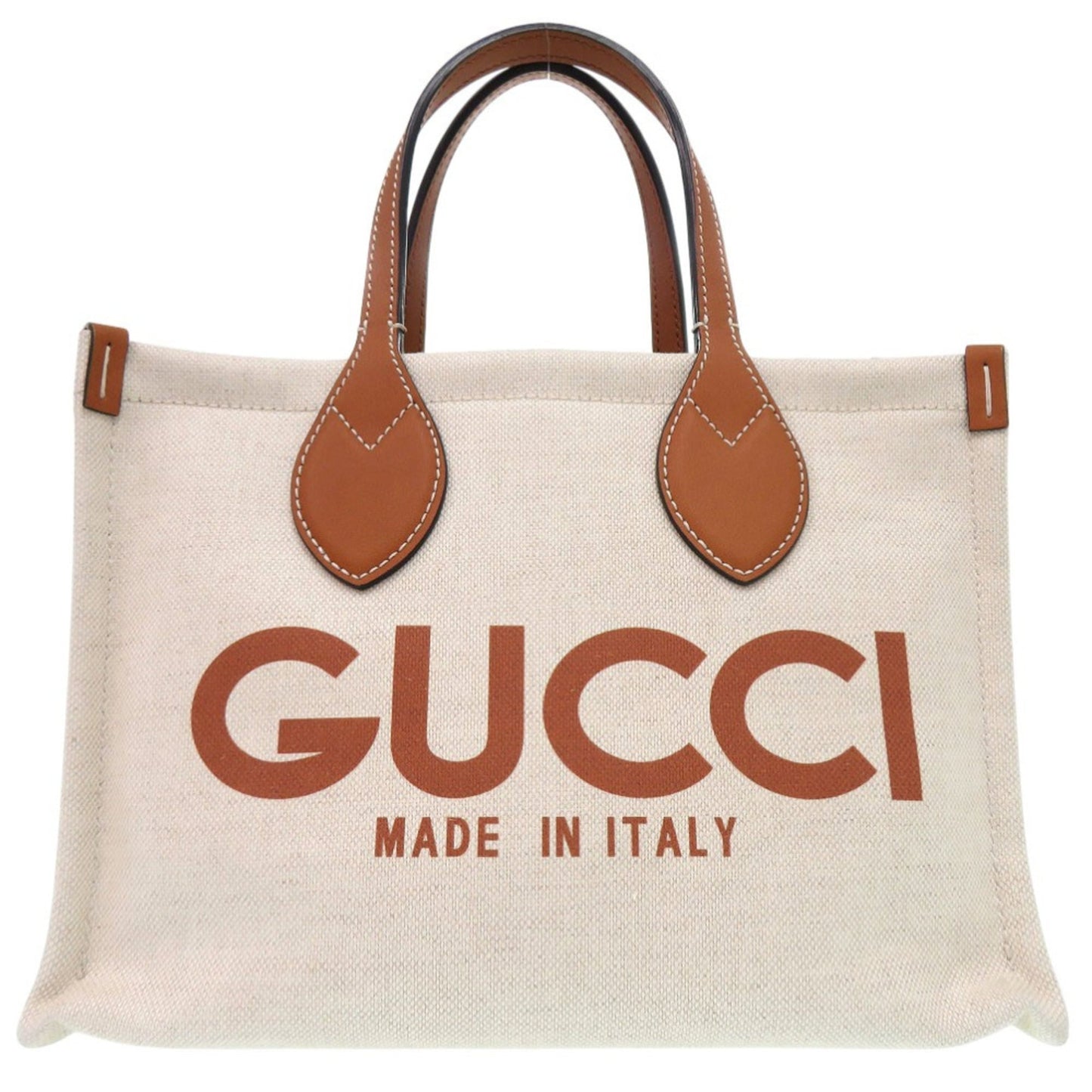 Gucci Beige Canvas Leather Handbag ( )