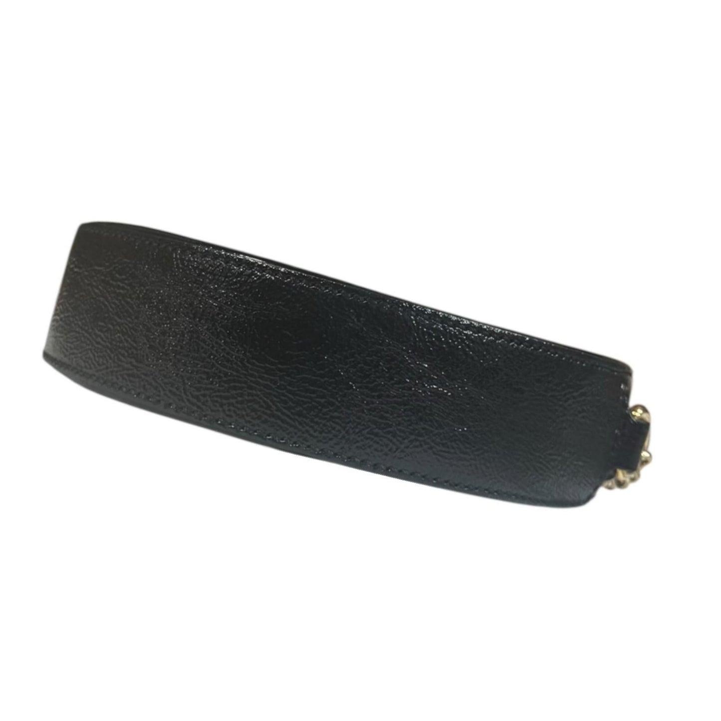 Gucci Black Patent Leather Suede Shoulder Bag ( )