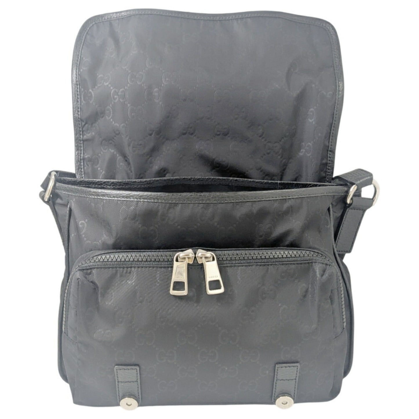Gucci Black Nylon Leather Shoulder Bag ( )