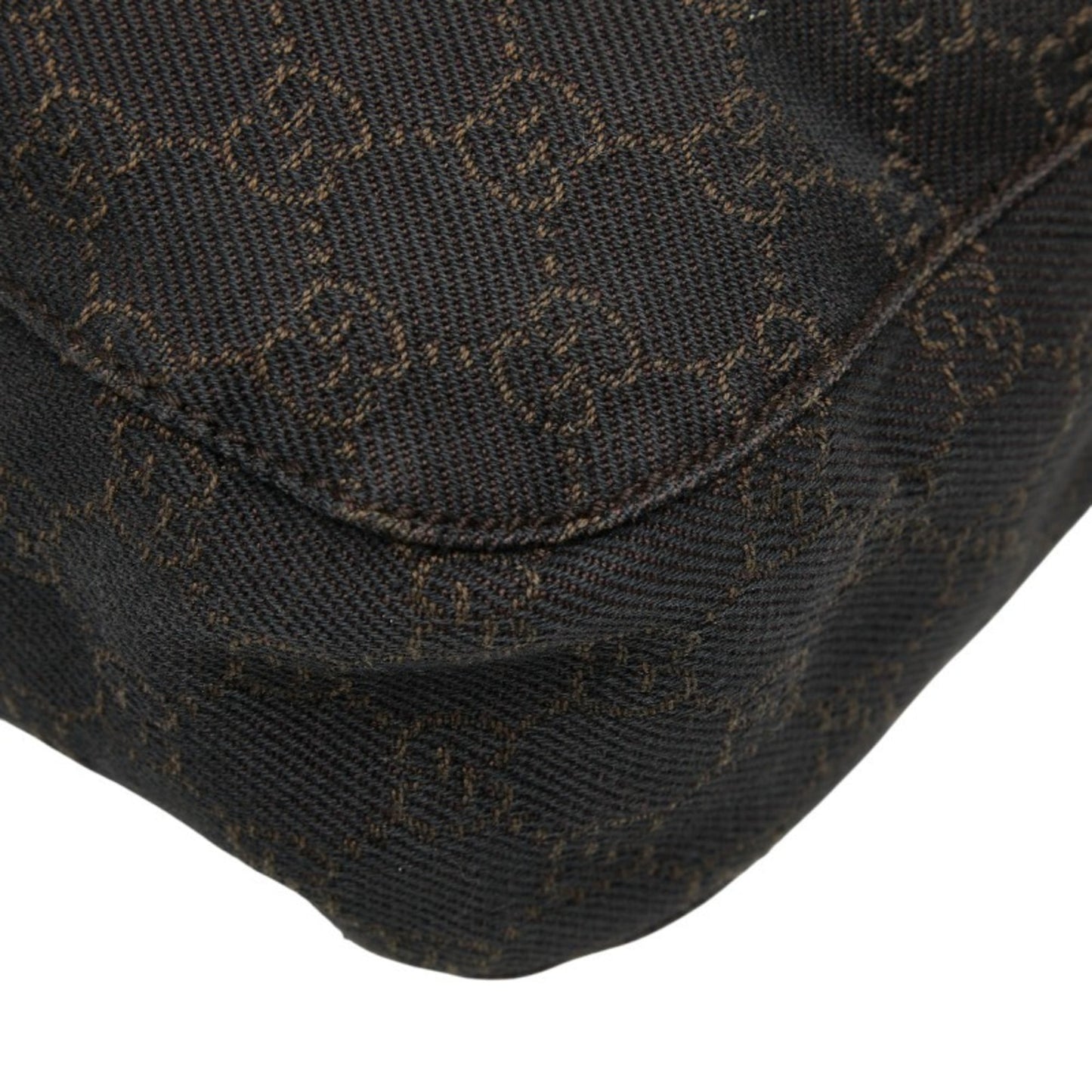 Gucci Brown Canvas Leather Shoulder Bag ( )