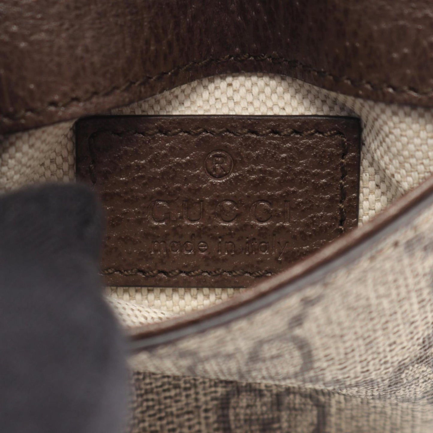 Gucci Beige Brown Pvc Leather Shoulder Bag ( )