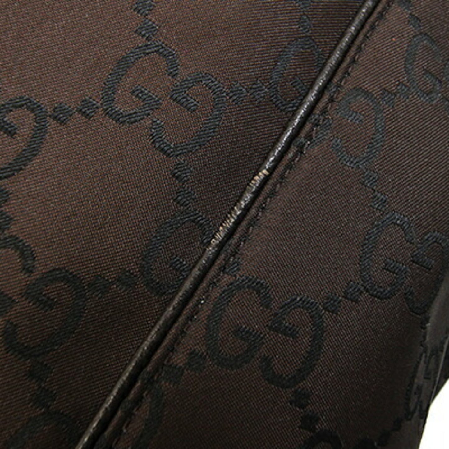 Gucci Dark Brown Nylon Leather Shoulder Bag ( )
