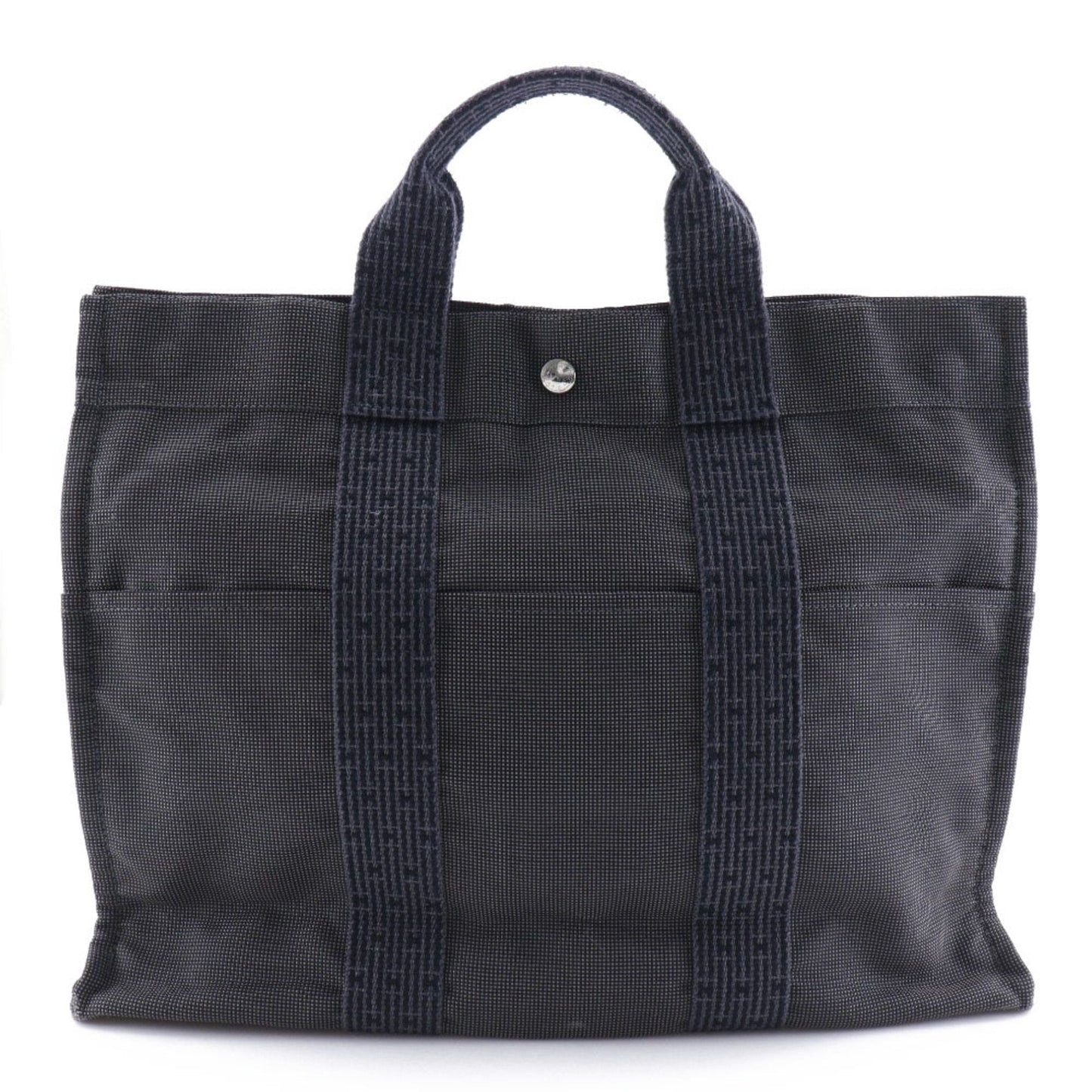 Hermes Gray Nylon Canvas Handbag ( )