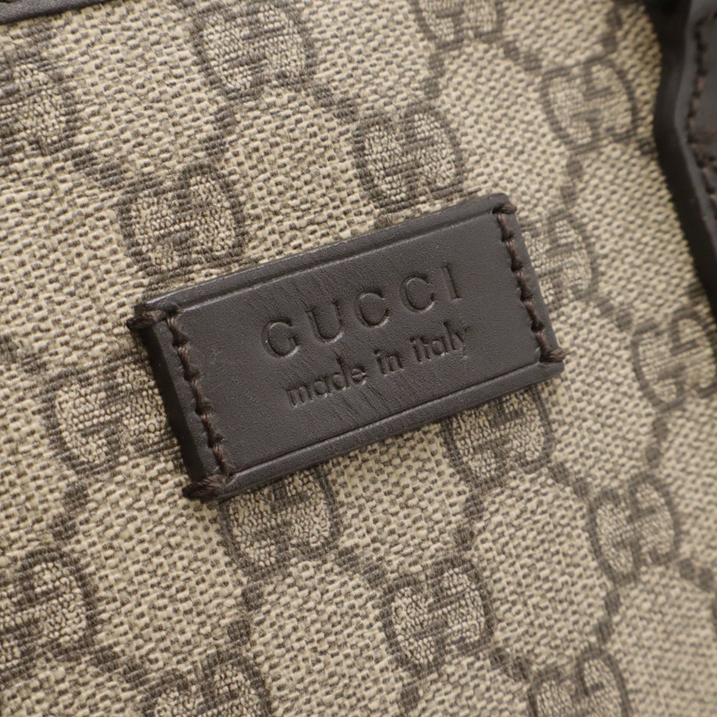 Gucci Beige Brown Dark Brown Gg Supreme Canvas Leather Handbag Shoulder Bag Tote Bag ( )