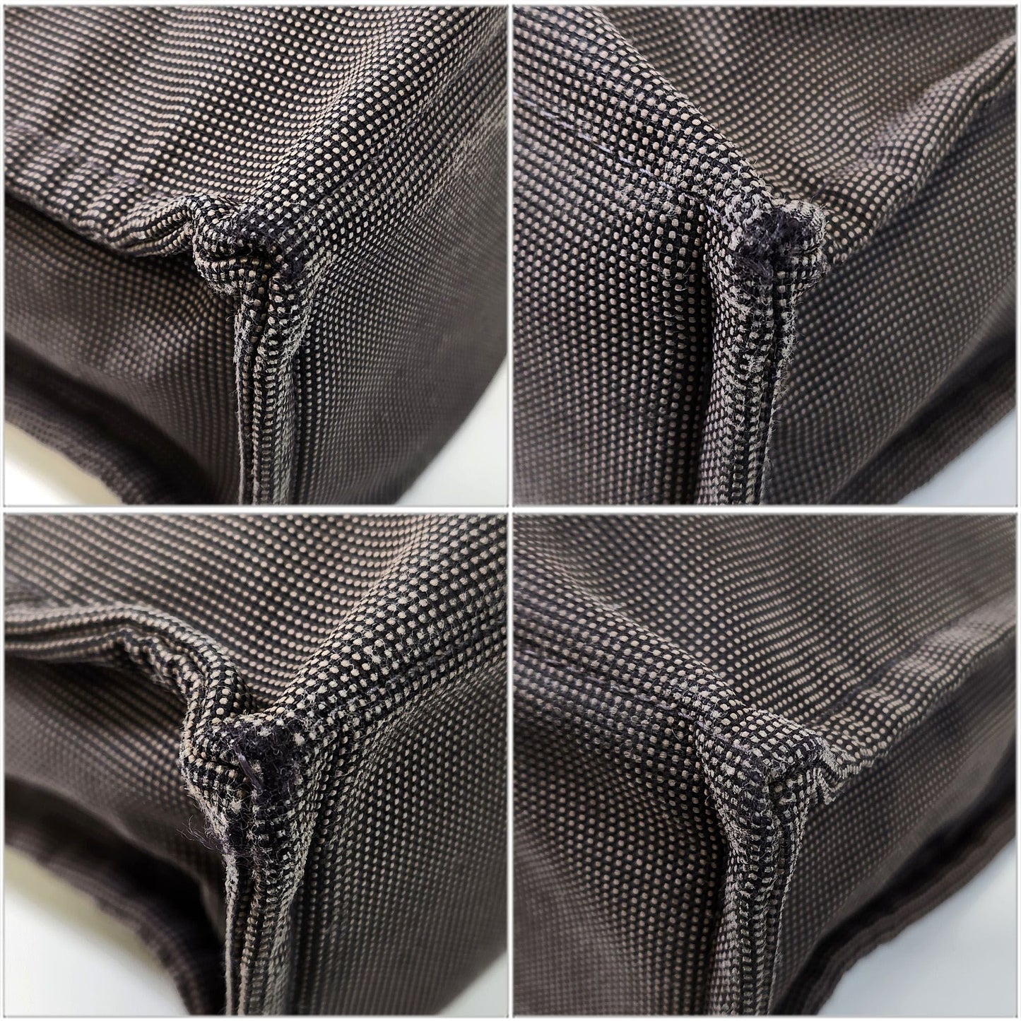 Hermes Gray Canvas Handbag Tote Bag ( )
