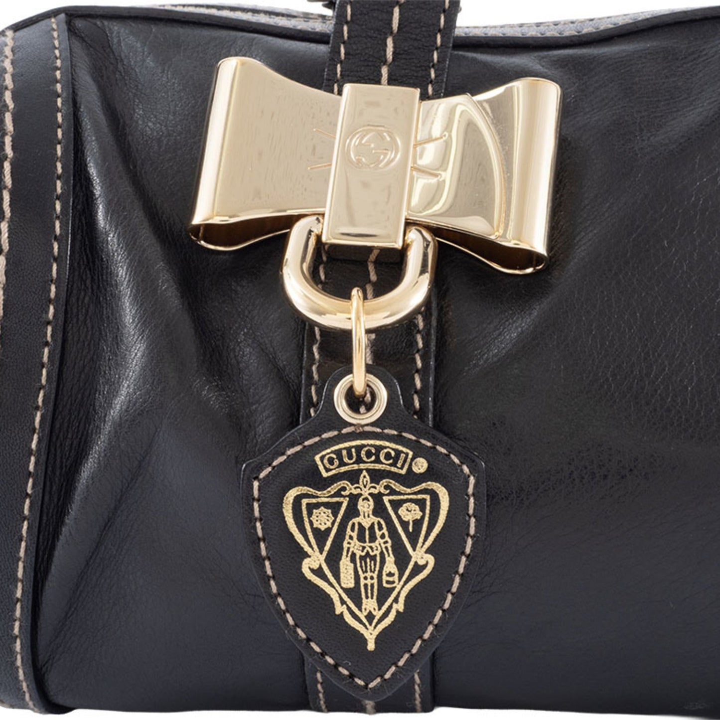 Gucci Hysteria Black Leather Boston Bag ( )