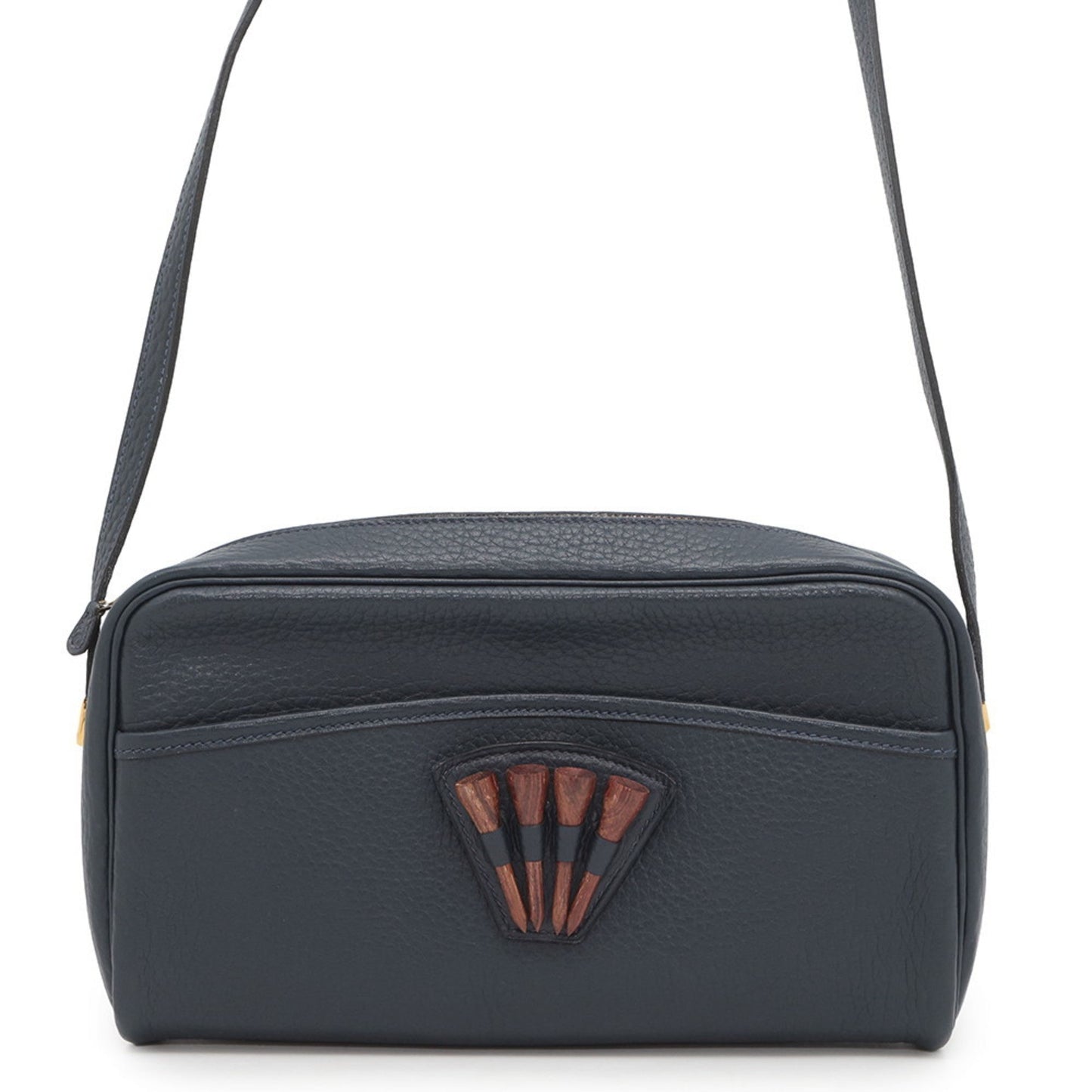 Hermes Kara Navy Fjord Leather Shoulder Bag ( )