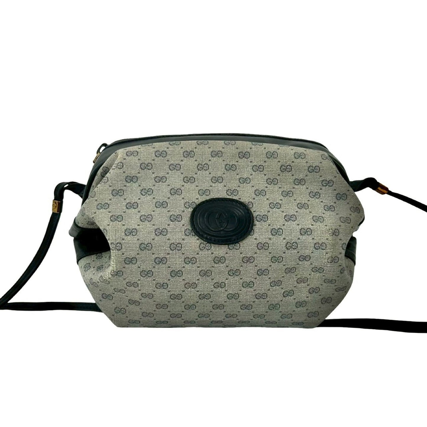 Gucci Navy Leather Pvc Pochette Shoulder Bag ( )