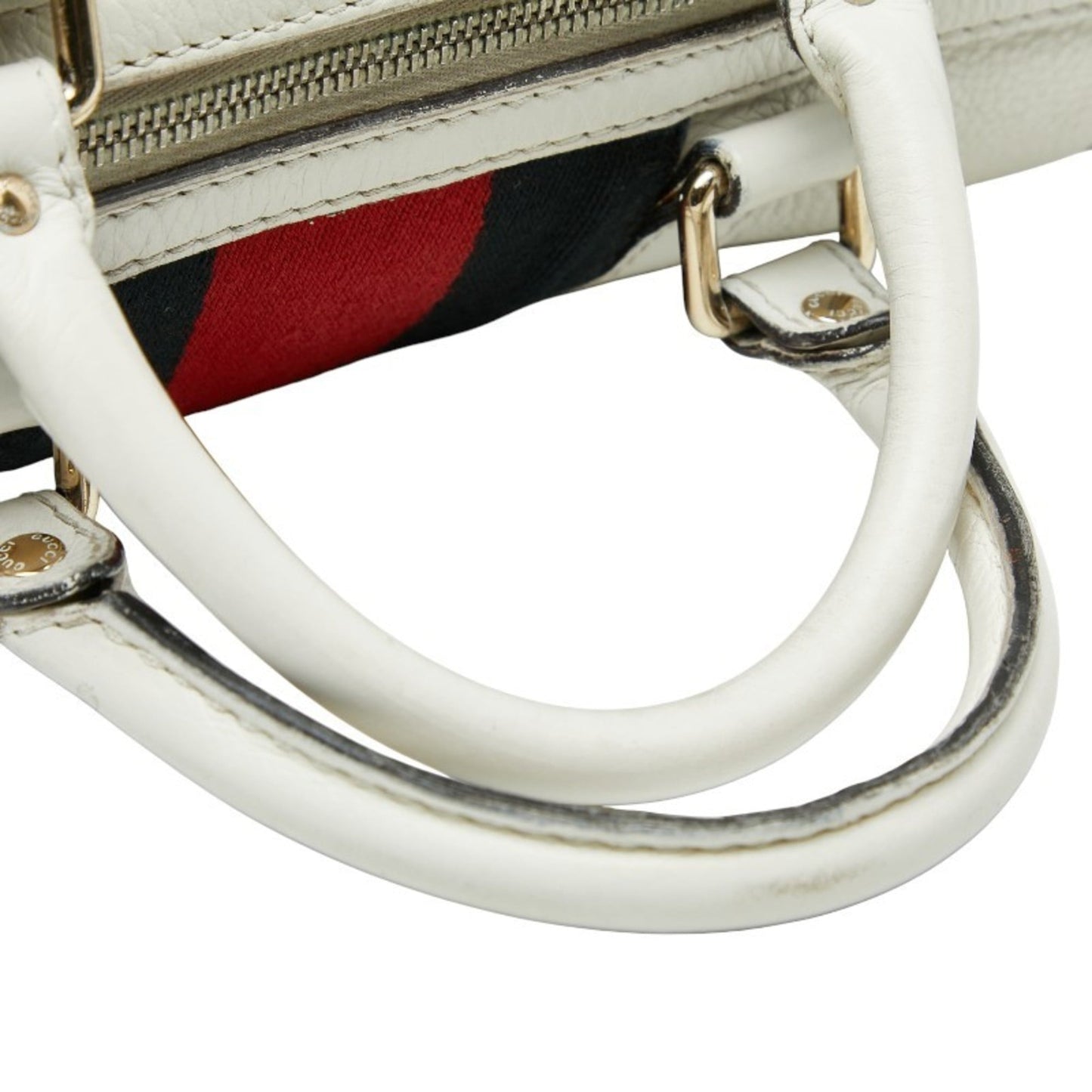 Gucci Beige Red Color Canvas Leather Boston Bag Shoulder Bag ( )