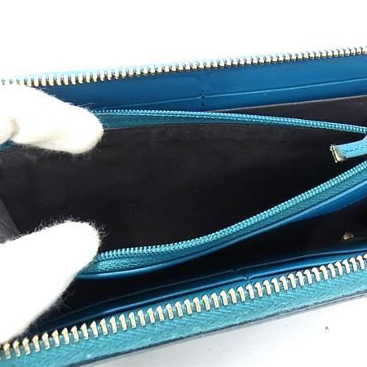 Gucci Blue Green Leather Long Wallet (Bi-Fold) ( )