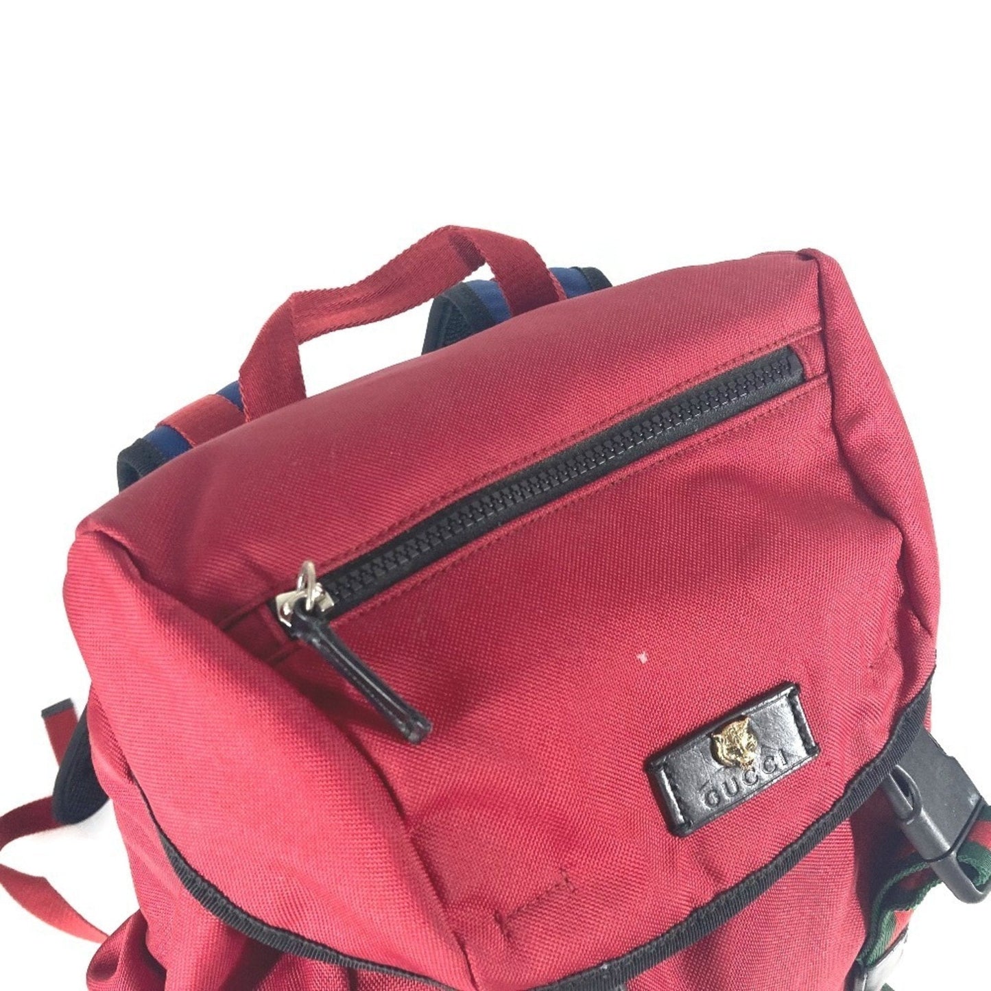 Gucci Black Red Color Nylon Canvas Backpack ( )