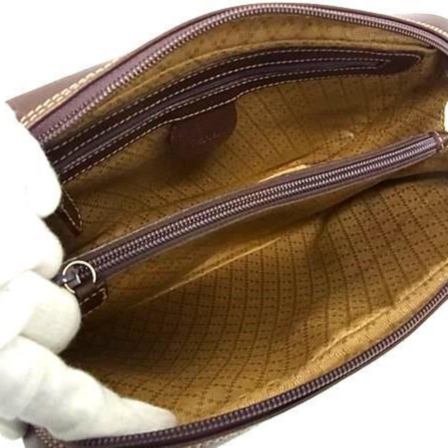 Gucci Brown Leather Clutch Bag Handbag ( )