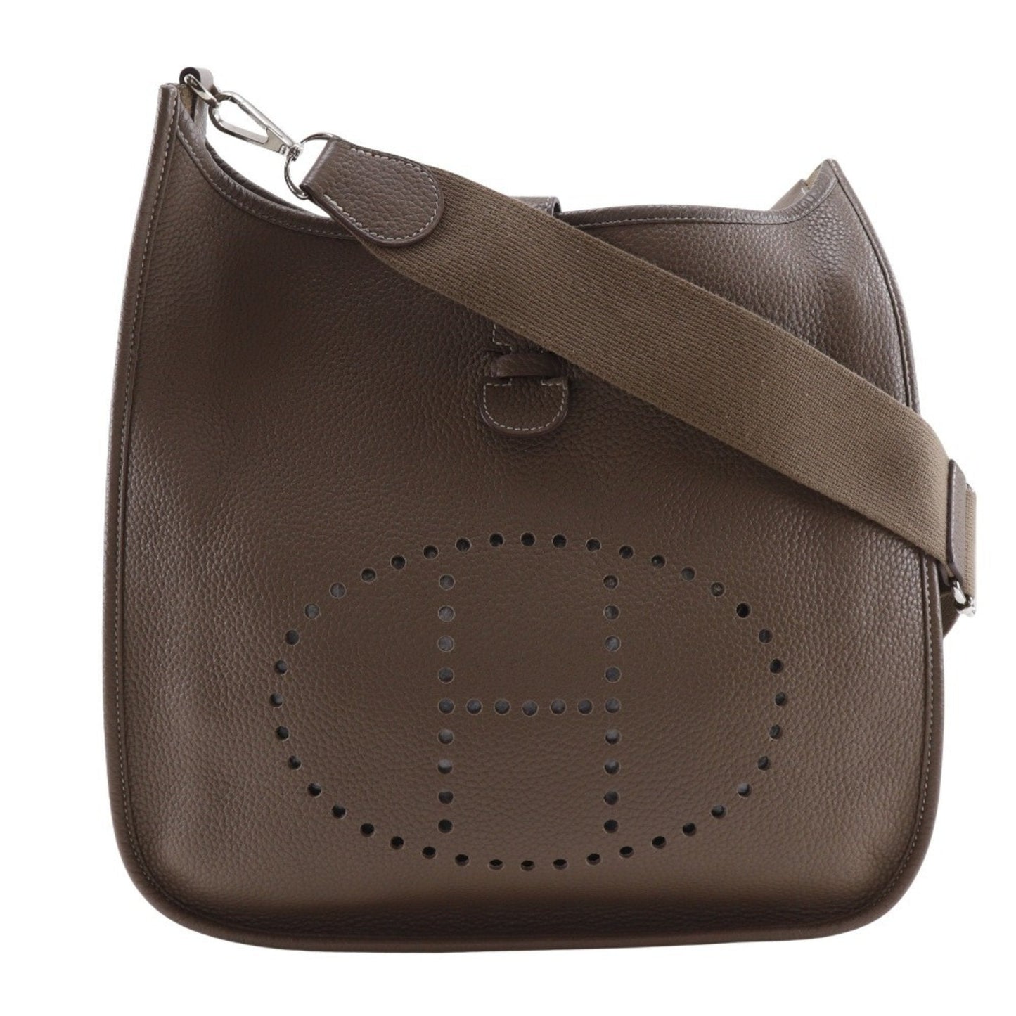 Hermes Etoupe Gray Gray Taurillon Clemence Leather Shoulder Bag ( )