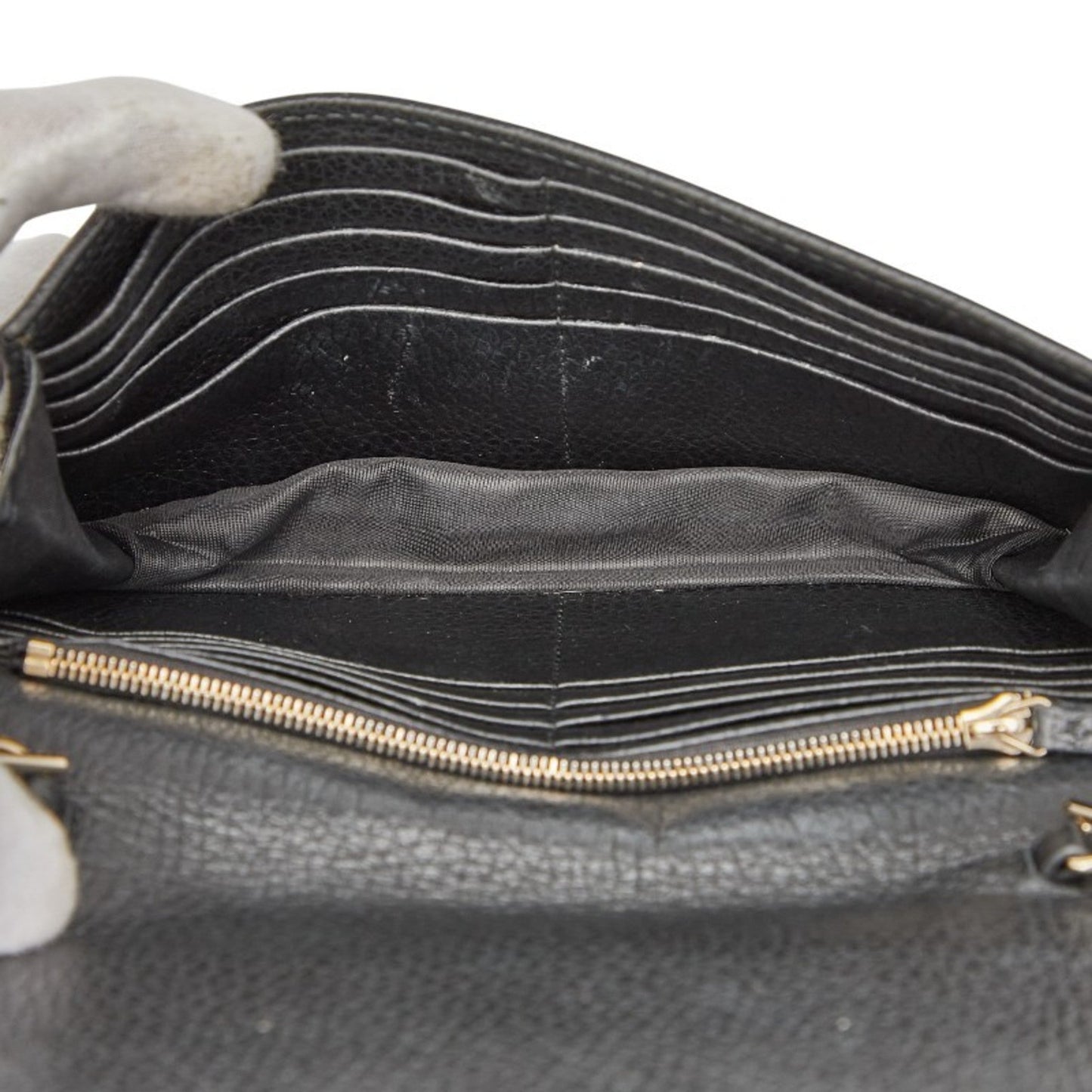 Gucci Black Leather Chain/Shoulder Wallet ( )