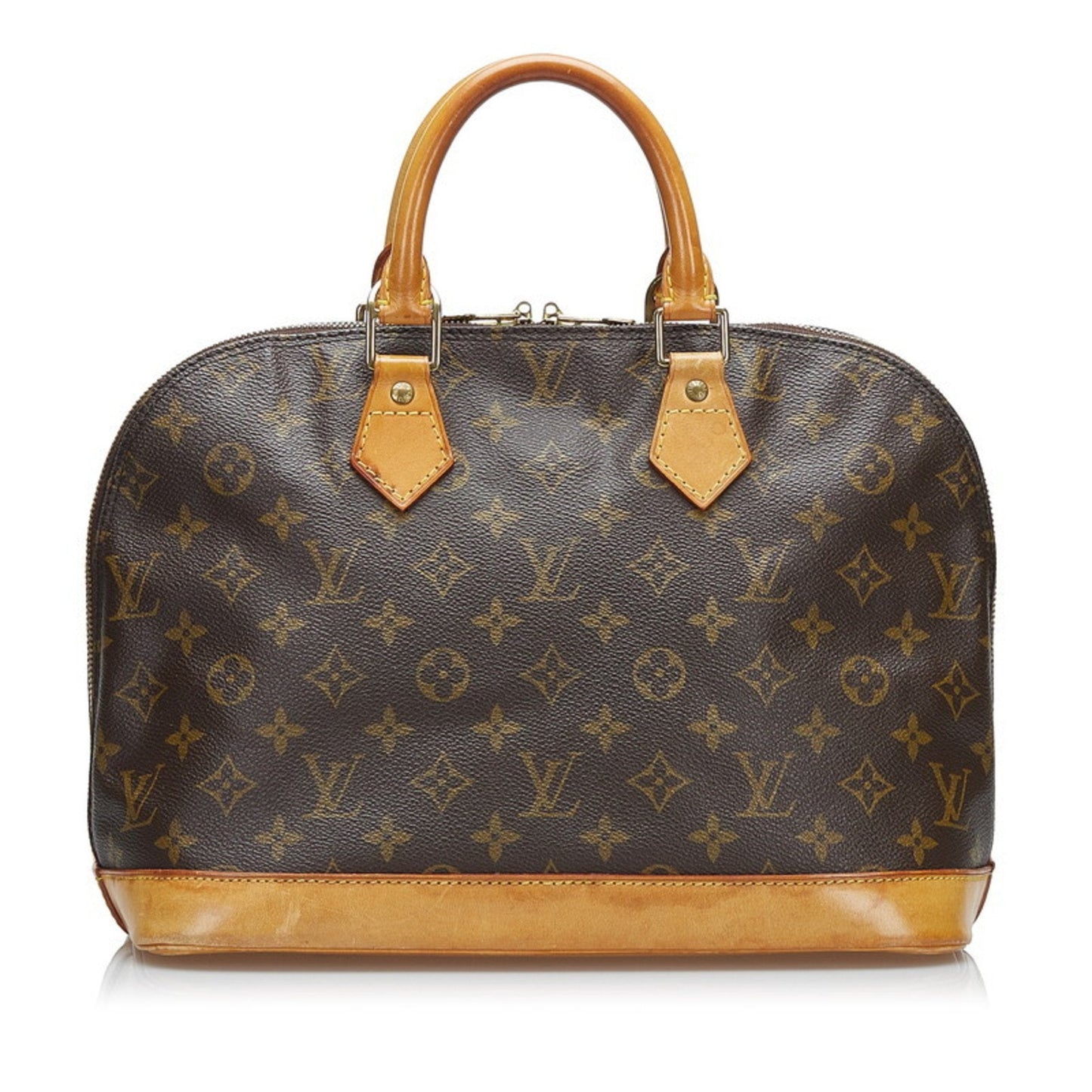 LOUIS VUITTON Monogram Alma PM Handbag Brown PVC Leather Ladies