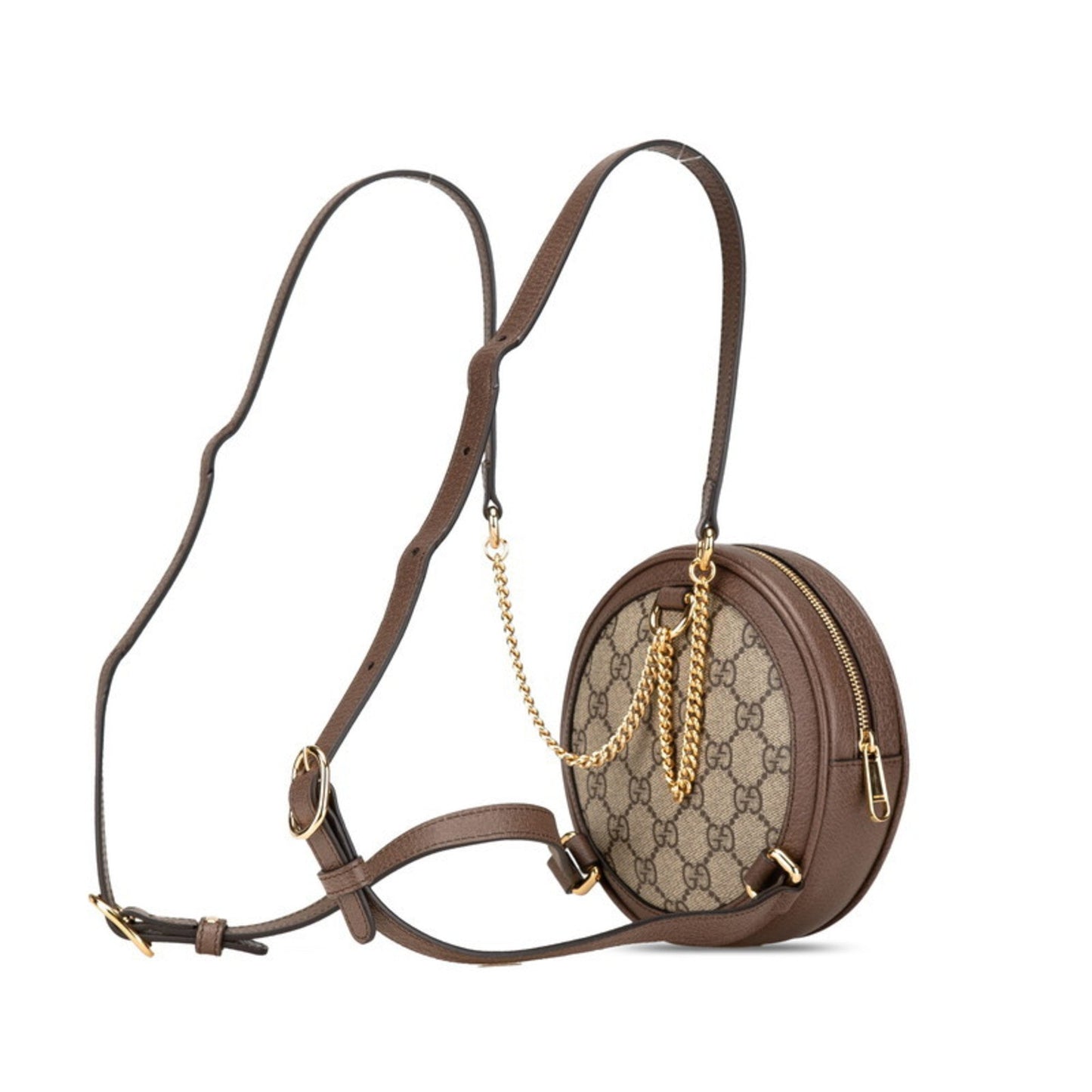 Gucci Beige Brown Pvc Leather Backpack ( )