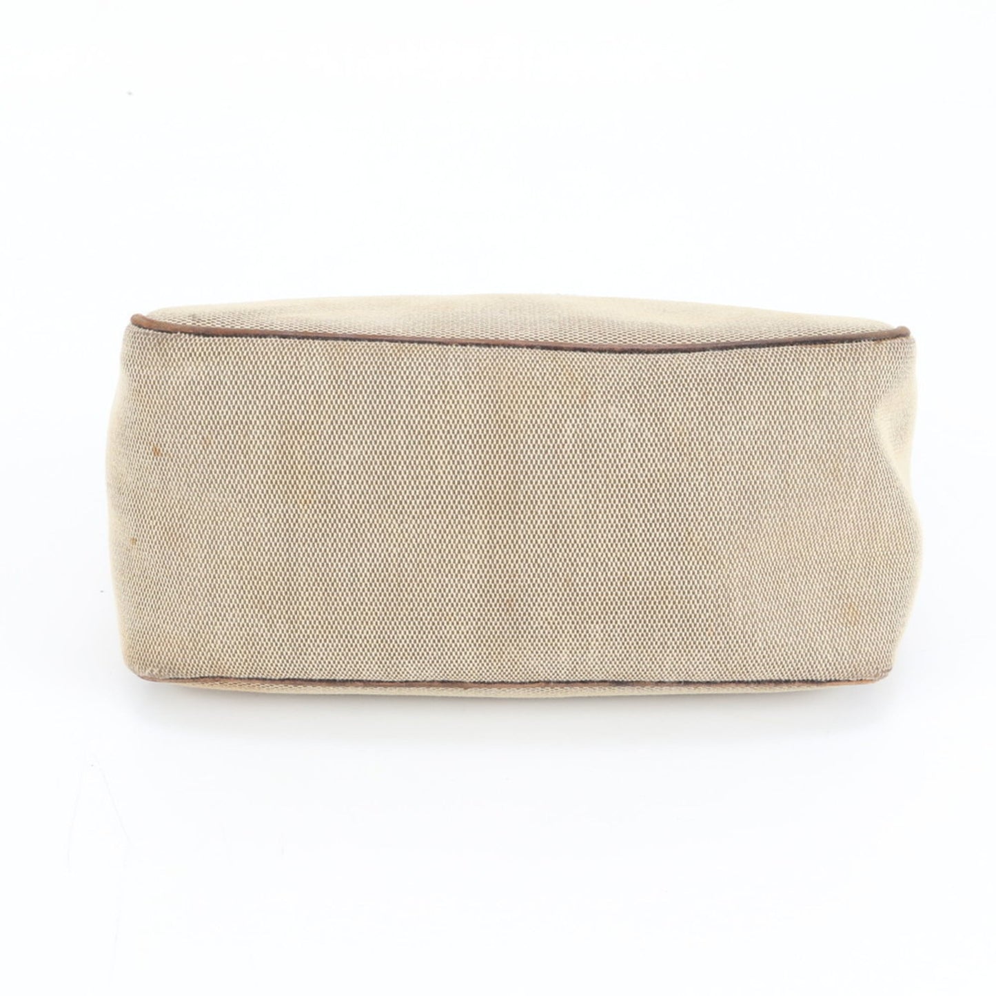 Gucci Beige Leather Canvas Handbag ( )