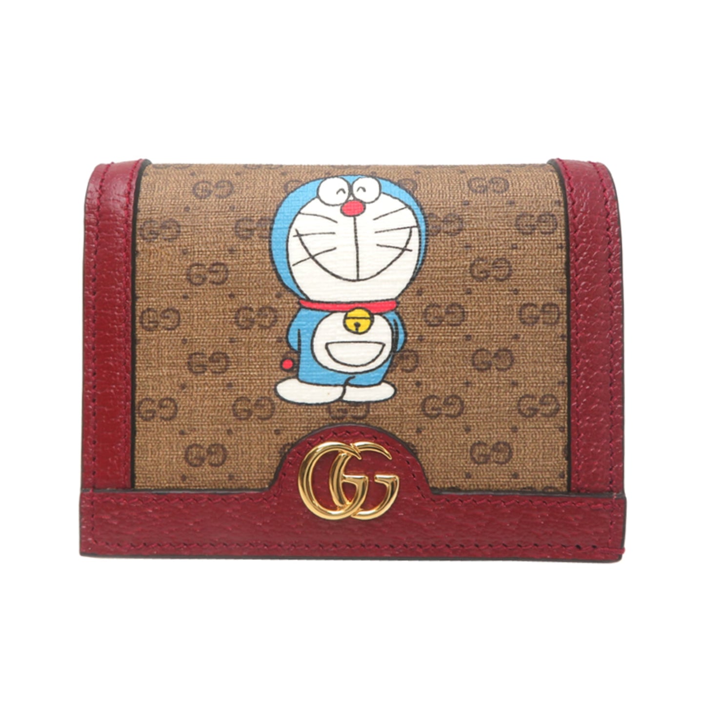 Gucci Gg Supreme Brown Red Color Gg Supreme Wallet (Bi-Fold) ( )