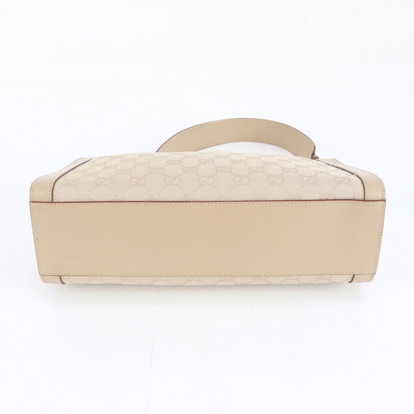 Gucci Beige Leather Canvas Shoulder Bag ( )