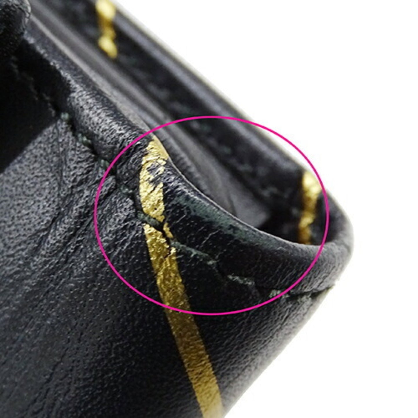 Gucci Gold Black Leather Wallet (Tri-Fold) ( )