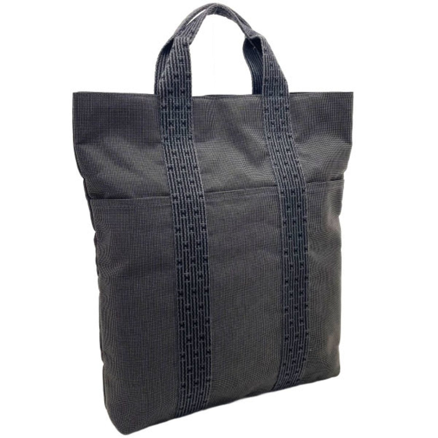 Hermes Her Line Gray Nylon Canvas Handbag Tote Bag ( )