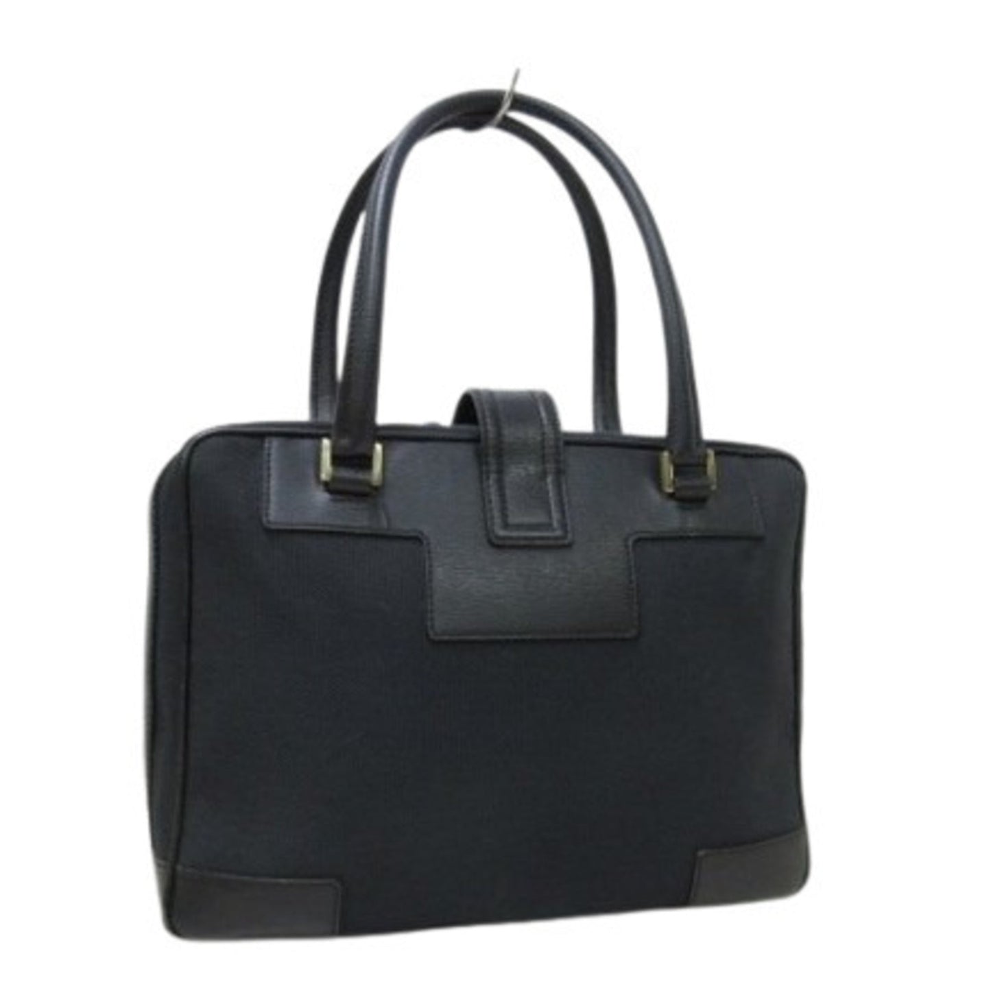 Gucci Black Canvas Leather Handbag Shoulder Bag Tote Bag ( )
