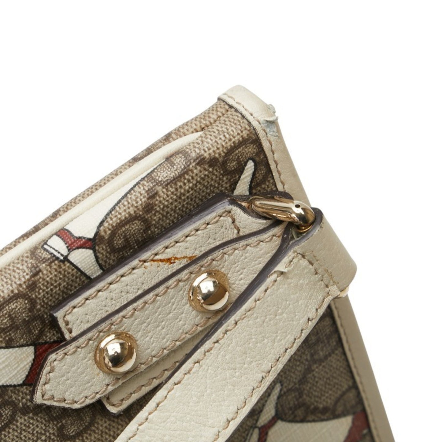 Gucci Beige Multi-Color Pvc Leather Shoulder Bag ( )