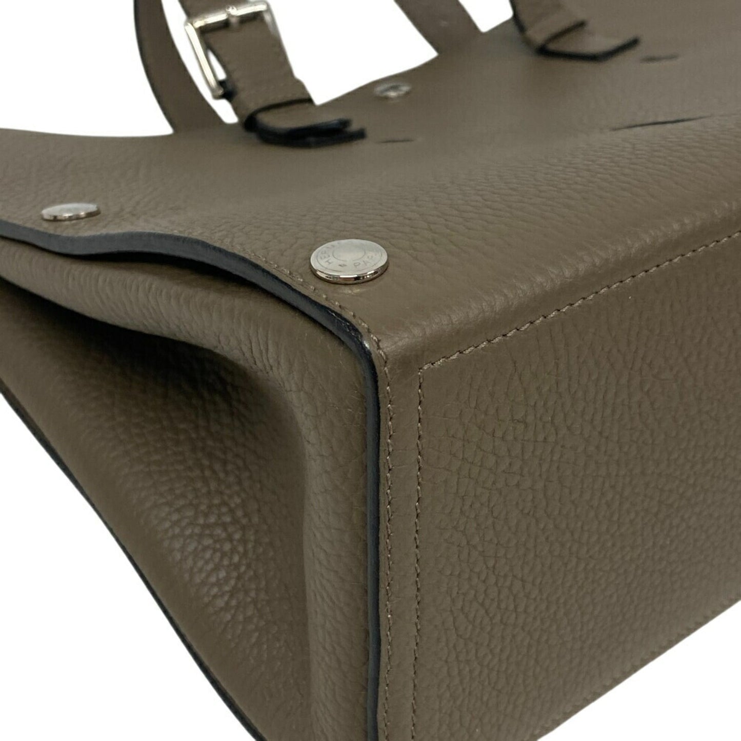 Hermes Etoupe Gray Taurillon Clemence Leather Leather Handbag ( )