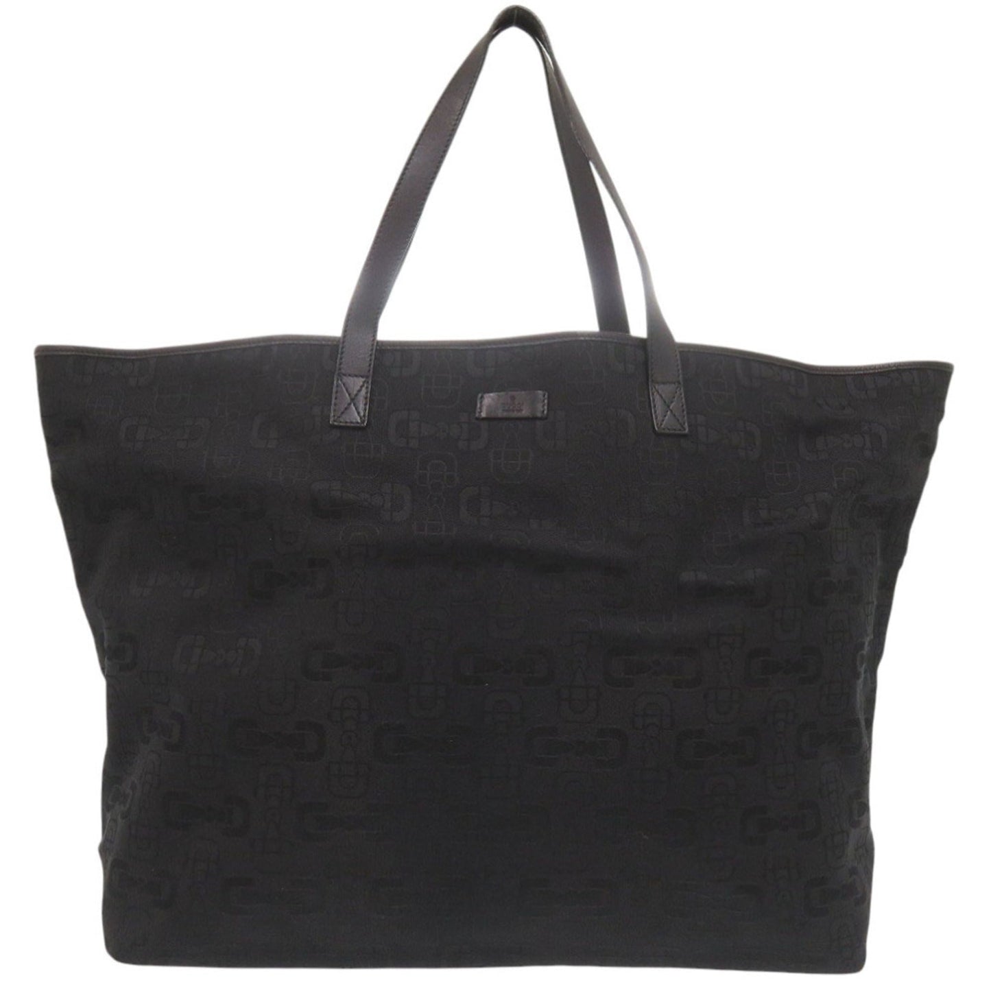 Gucci Black Canvas Leather Tote Bag ( )