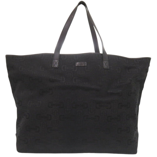 Gucci Black Canvas Leather Tote Bag ( )