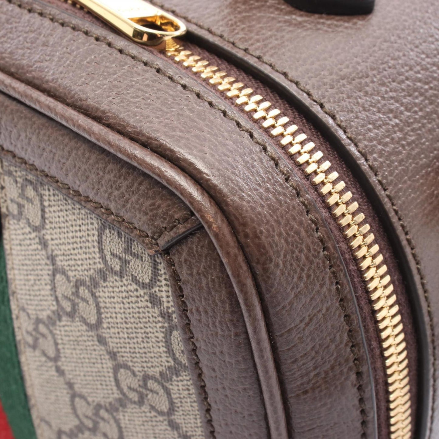 Gucci Beige Brown Multi-Color Coated Canvas Leather Handbag ( )