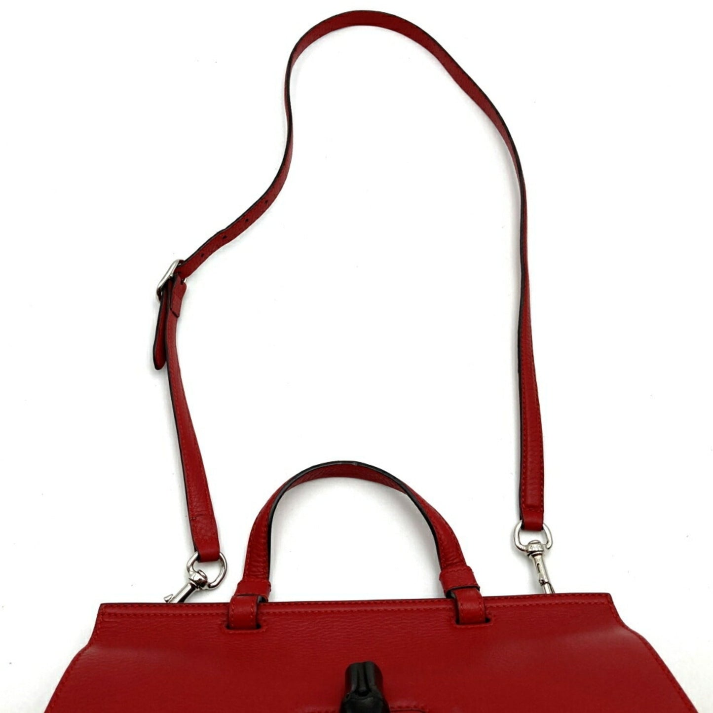 Gucci Red Color Leather Handbag Shoulder Bag ( )
