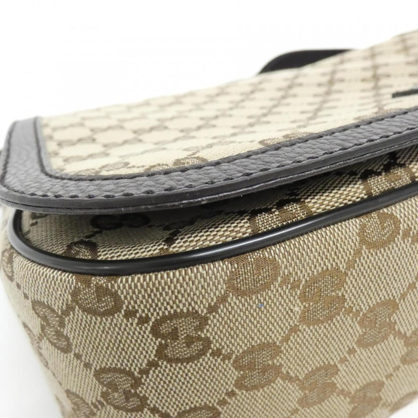 Gucci Gg Canvas Beige Brown Gg Canvas Leather Shoulder Bag ( )