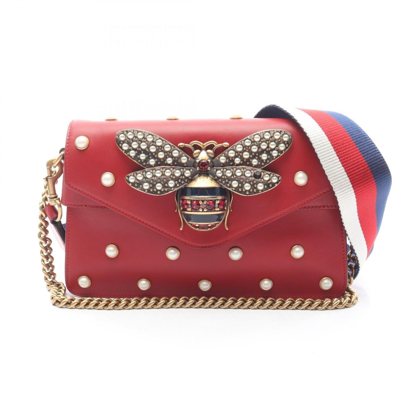 Gucci Red Color Leather Shoulder Bag ( )